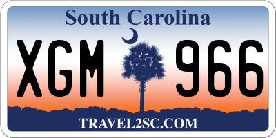 SC license plate XGM966
