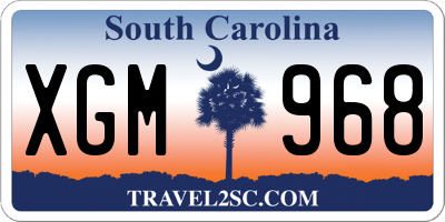 SC license plate XGM968
