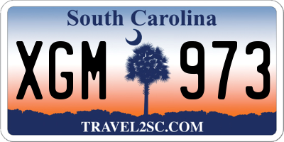 SC license plate XGM973