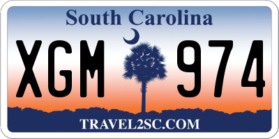 SC license plate XGM974