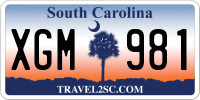 SC license plate XGM981