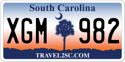 SC license plate XGM982