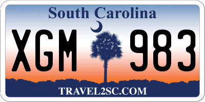 SC license plate XGM983