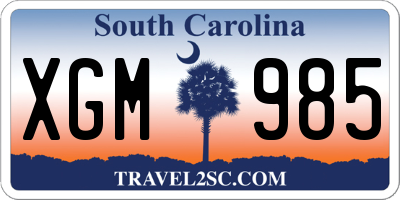 SC license plate XGM985