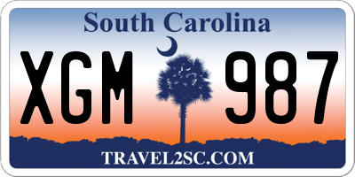 SC license plate XGM987