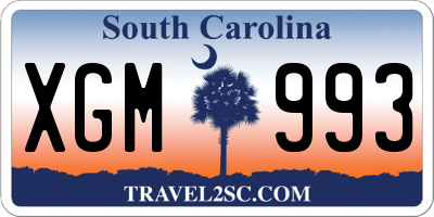 SC license plate XGM993
