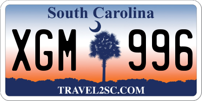 SC license plate XGM996