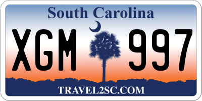 SC license plate XGM997