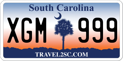 SC license plate XGM999
