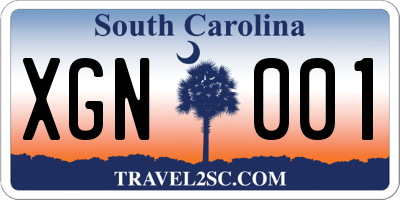 SC license plate XGN001