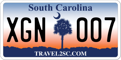 SC license plate XGN007