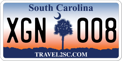 SC license plate XGN008