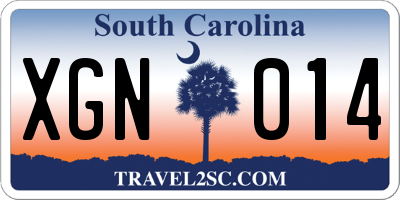 SC license plate XGN014