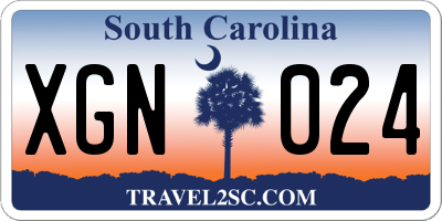 SC license plate XGN024