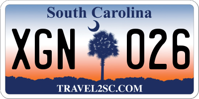 SC license plate XGN026