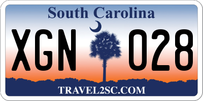 SC license plate XGN028