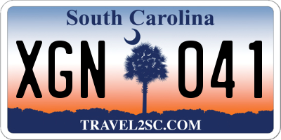 SC license plate XGN041