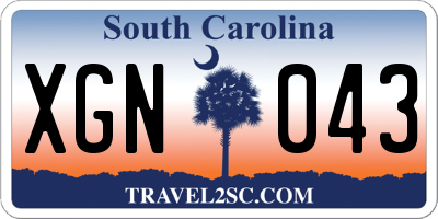 SC license plate XGN043