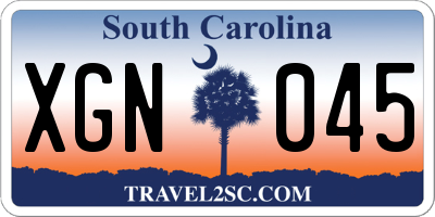 SC license plate XGN045