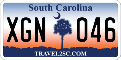 SC license plate XGN046