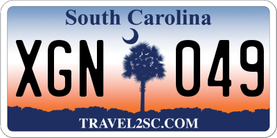 SC license plate XGN049