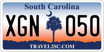 SC license plate XGN050