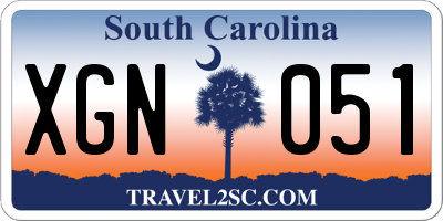 SC license plate XGN051