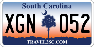 SC license plate XGN052