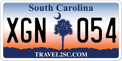 SC license plate XGN054