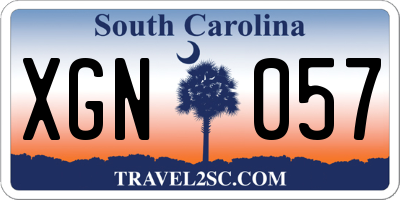 SC license plate XGN057