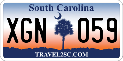 SC license plate XGN059