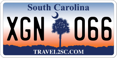 SC license plate XGN066