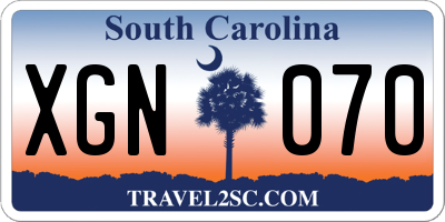 SC license plate XGN070