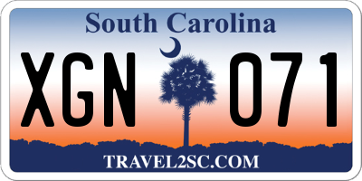 SC license plate XGN071
