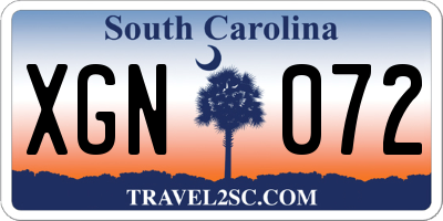 SC license plate XGN072