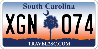 SC license plate XGN074