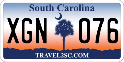 SC license plate XGN076