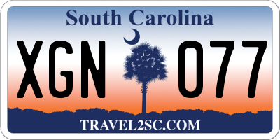 SC license plate XGN077