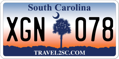 SC license plate XGN078