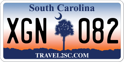SC license plate XGN082