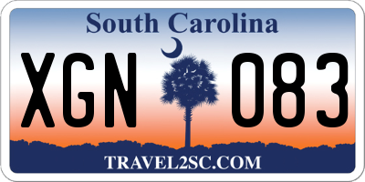 SC license plate XGN083