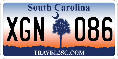 SC license plate XGN086