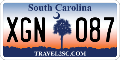 SC license plate XGN087