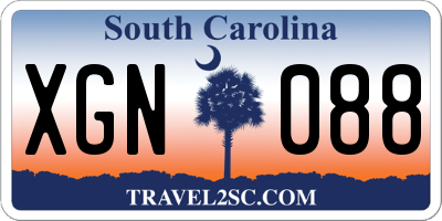 SC license plate XGN088