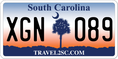 SC license plate XGN089