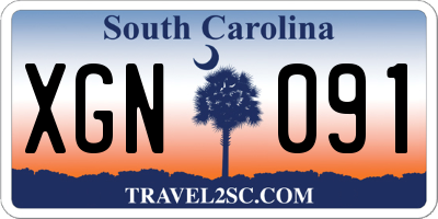 SC license plate XGN091