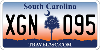 SC license plate XGN095