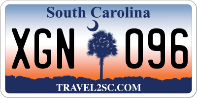 SC license plate XGN096