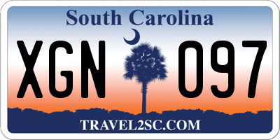 SC license plate XGN097