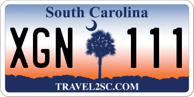 SC license plate XGN111